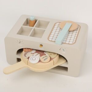 Wooden Kids Play Pizza Oven Toy - Beige
